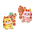 thumbnail image 4 of Conjunto de adhesivos para puerta del Año Nuevo Chino, decoración festiva de dragón de peluche en dibujos animados., 4 of 9