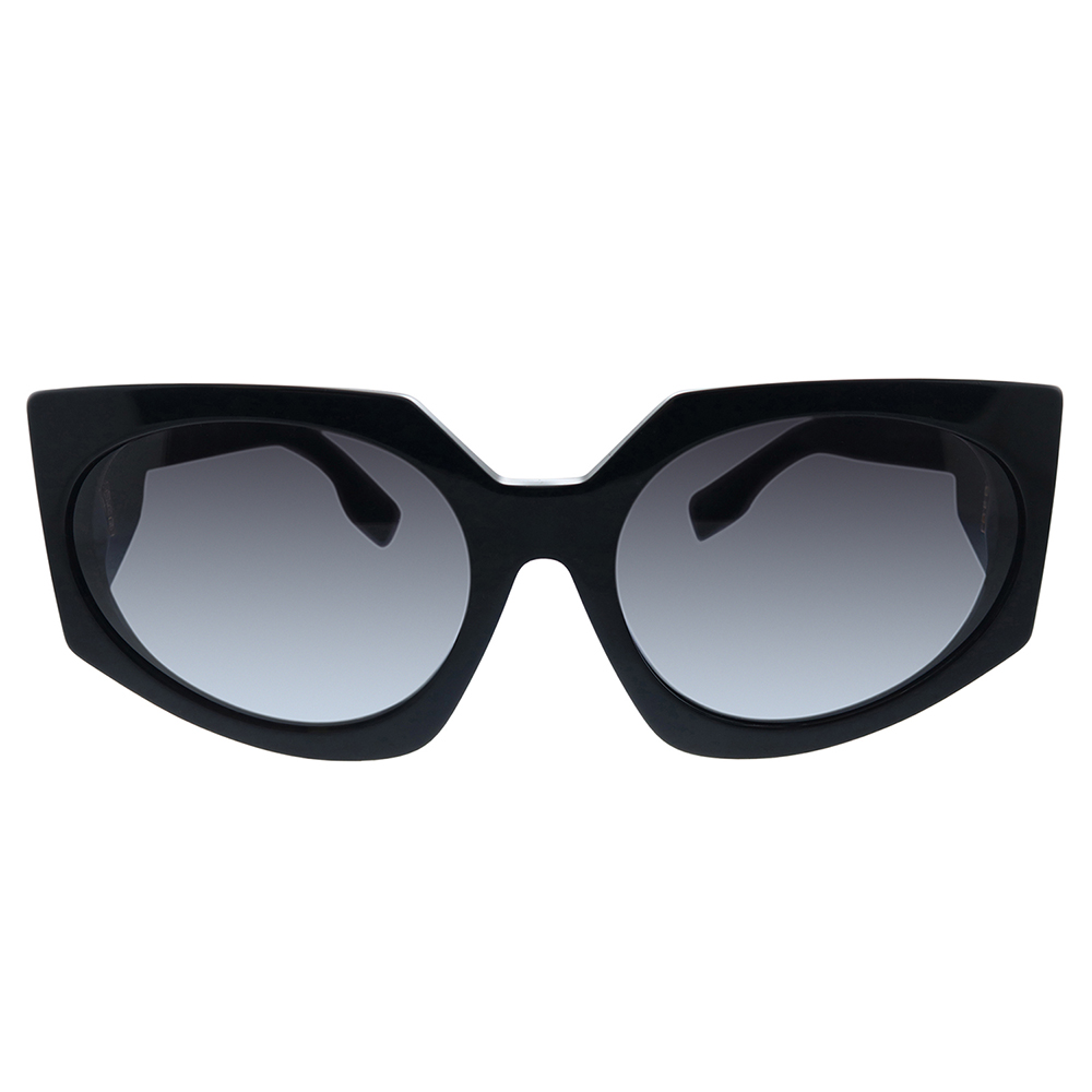 Black Be 4306 30018g Oval Sunglasses Burberry Sunglasses Be 4306 30018g 60 Black | Grey Gradient  main image 2