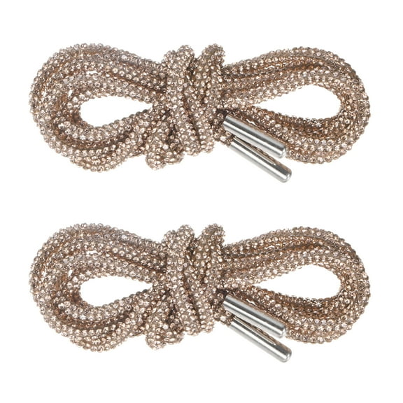 Uxcell 1-Pair Rhinestone Shoelaces 63" Crystal Cords for Sneakers Champagne