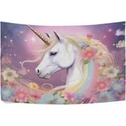 FREEAMG Shine Unicorn Tapestry Hippie Wall Hanging Tapestries Aesthetic Decorative for Living Room Bedroom Ceiling 80x60In