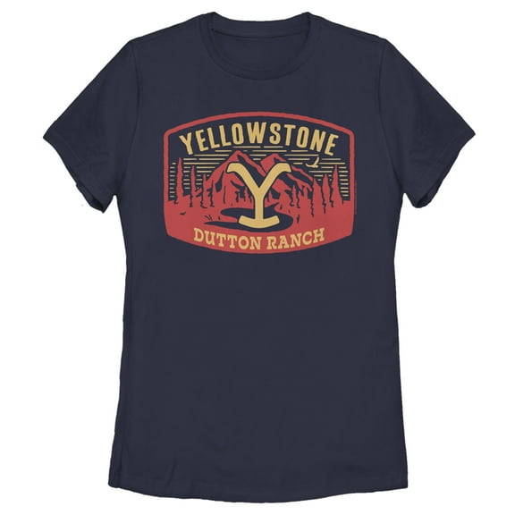 Women's Yellowstone Large Dutton Ranch Brand Mountain Scenery  Graphic T-Shirt