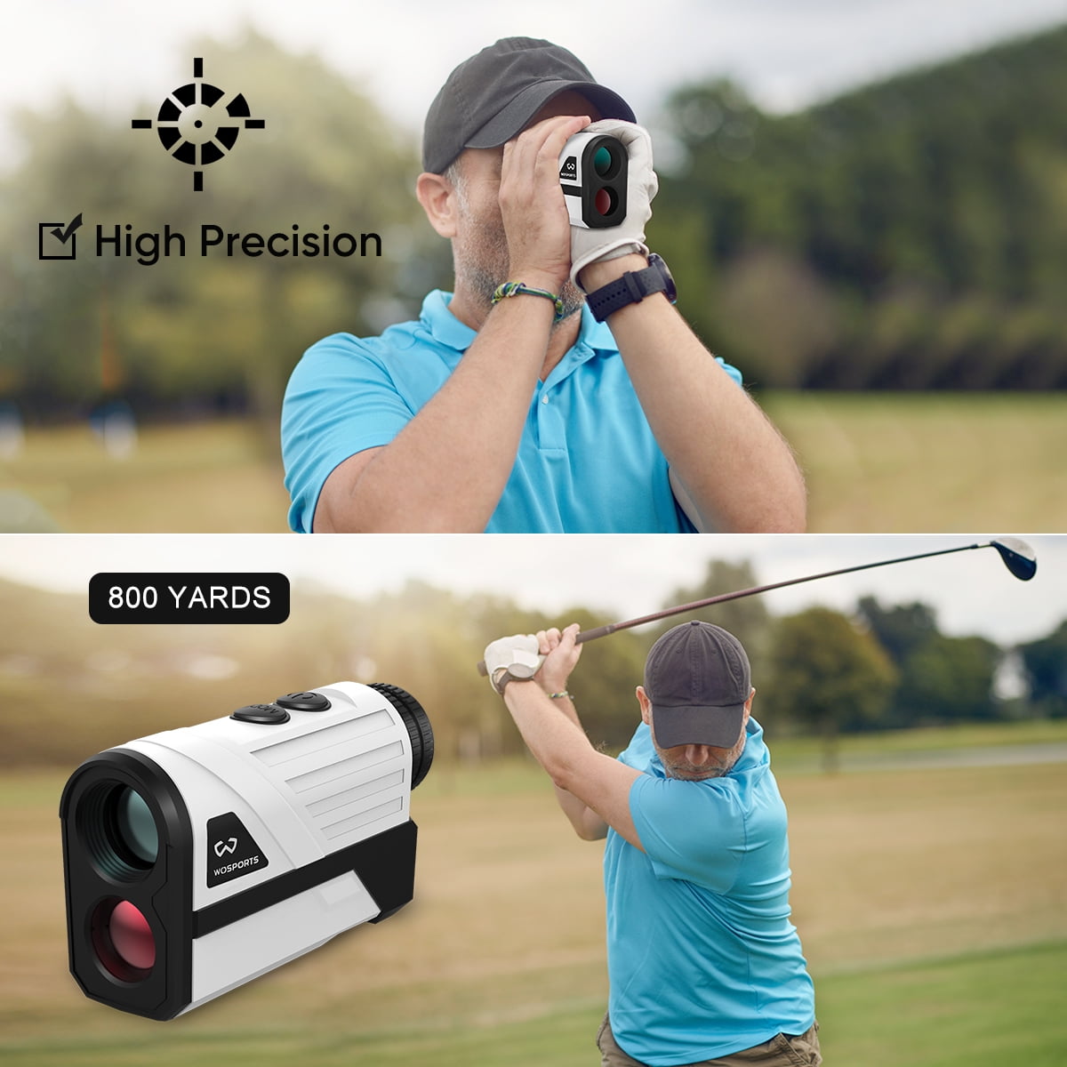 WOSPORTS Golf Rangefinder with Slope 800 Yards Laser Distance Finder,H-100
