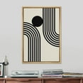 thumbnail image 2 of PixonSign Framed Canvas Print Wall Art Mid-Century Stripe Wave Dark Circle Landscape Abstract Shapes Illustrations Modern Art Boho Decorative Chic for Living Room, Bedroom, Office - 16"x24" NATURAL, 2 of 5