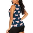 thumbnail image 3 of Fuzoiu Pig 1 Print Women's Workout Tank Top,Athletic Racerback Sports Tank,Tops Sleeveless Running Loose Fit Yoga Tops,Active Shirts for Yoga, Running, and Gym-Large, 3 of 7