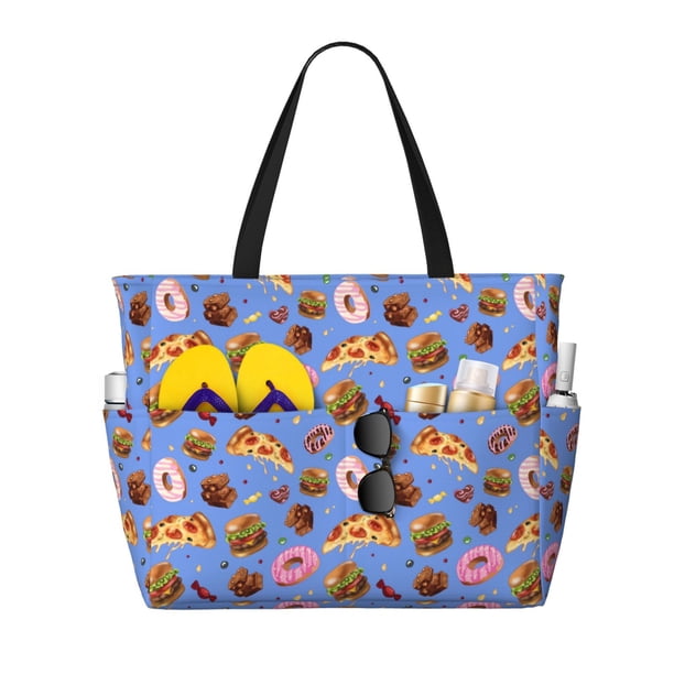 Easygdp Fastfoods Bolsa de Viaje de Playa de Gran Capacidad, Bolsa Tote Perfecta para la Playa, Escapadas de Fin de Semana y Viajes