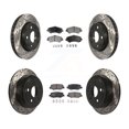 thumbnail image 1 of Transit Auto Front Rear Coated Drilled Slotted Disc Brake Rotors and Ceramic Pads Kit for Car Jeep Wrangler KDT-100265, 1 of 11