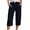 Z-783Navy, variant on Women Casual Sports Pants With Pockets High Elastic Waisted Straight Leg Solid Color Loose Capri Trousers For Daily Wear,Navy,Xxxxl
