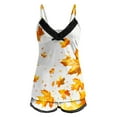 thumbnail image 4 of Pajamas for Women Set Casual Fashion Sexy Print Sleeveless Suspender Top Shorts Thanksgiving Sleepwear Pj Sets Yellow L, 4 of 5