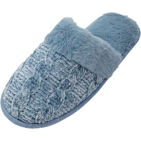 

Roxoni Clog Sandals for Women Fur Trim Slippers Sweater Knit Slippers 5 Sizes and 4 Colors Comfortable and Great Grip Offers Great Support to Your Feet Luxurious Design