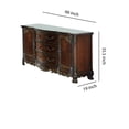 thumbnail image 5 of Benjara 2 Doors Cabinet Wooden Buffet with 3 Drawers and Claw Feet- Cherry Brown, 5 of 6