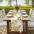thumbnail image 4 of Table Runners 70 Inches Long Dress Scarves, Brown Green Leaves Farmhouse Coffee/Dining/Kitchen Table Decor, Holiday Table Runner, Summer Botanical Farmhouse Watercolor Leaf 13x70 Inch, 4 of 9