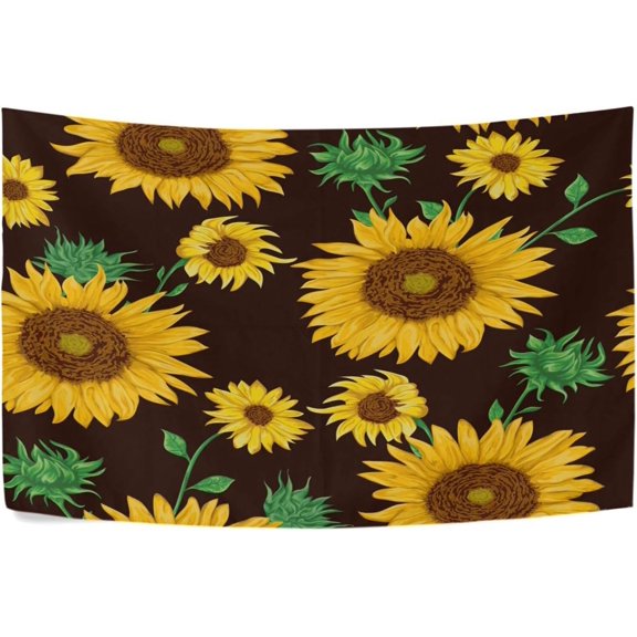 FREEAMG Watercolor Sunflowers Tapestry Aesthetic Tapestry Wall Hanging for Home Decor 60" x 51" Inches