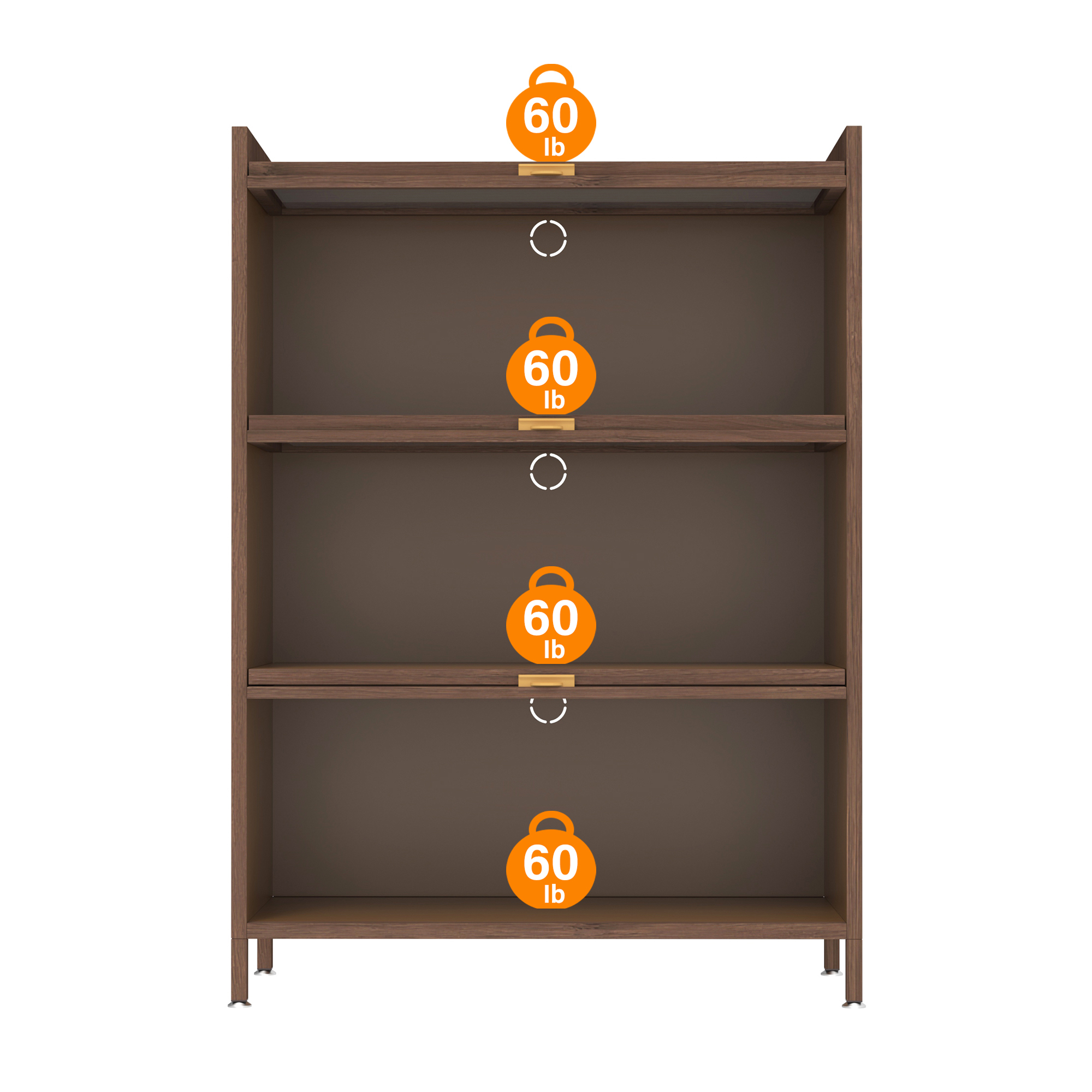 Jopath Metal Pantry Cabinet,44" Tall Kitchen Storage Cabinet with 3 Flip Doors Cabinet for Living Room,Dining Room,Office,Walnut02