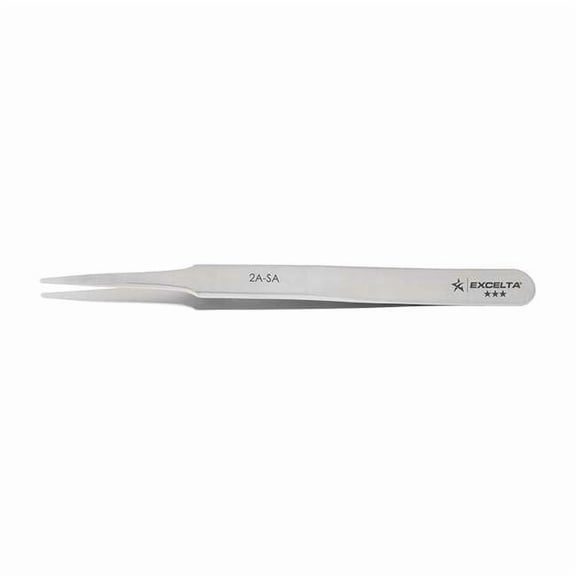 Excelta Tweezer,Flat,4-3/4 in. L,SS,1/16 in. Tip 2A-SA