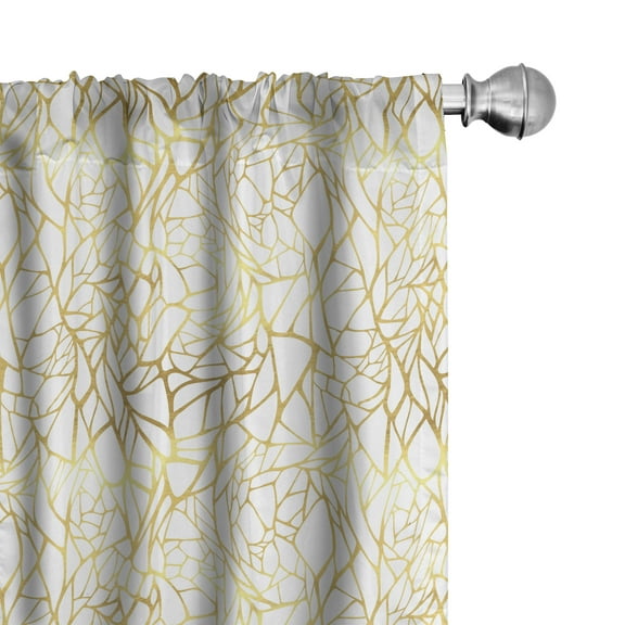 Ambesonne Contemporary Curtains, Abstract Exotic, Pair of 28"x95", Yellow and White