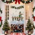 thumbnail image 1 of Cubierta de puerta de poliéster, decoración navideña, 35 x 72 pulgadas, estilo bordado estereoscópico, cortina navideña, decoración de puerta y pared para Navidad, decoración de festivales, fiestas, H, 1 of 6