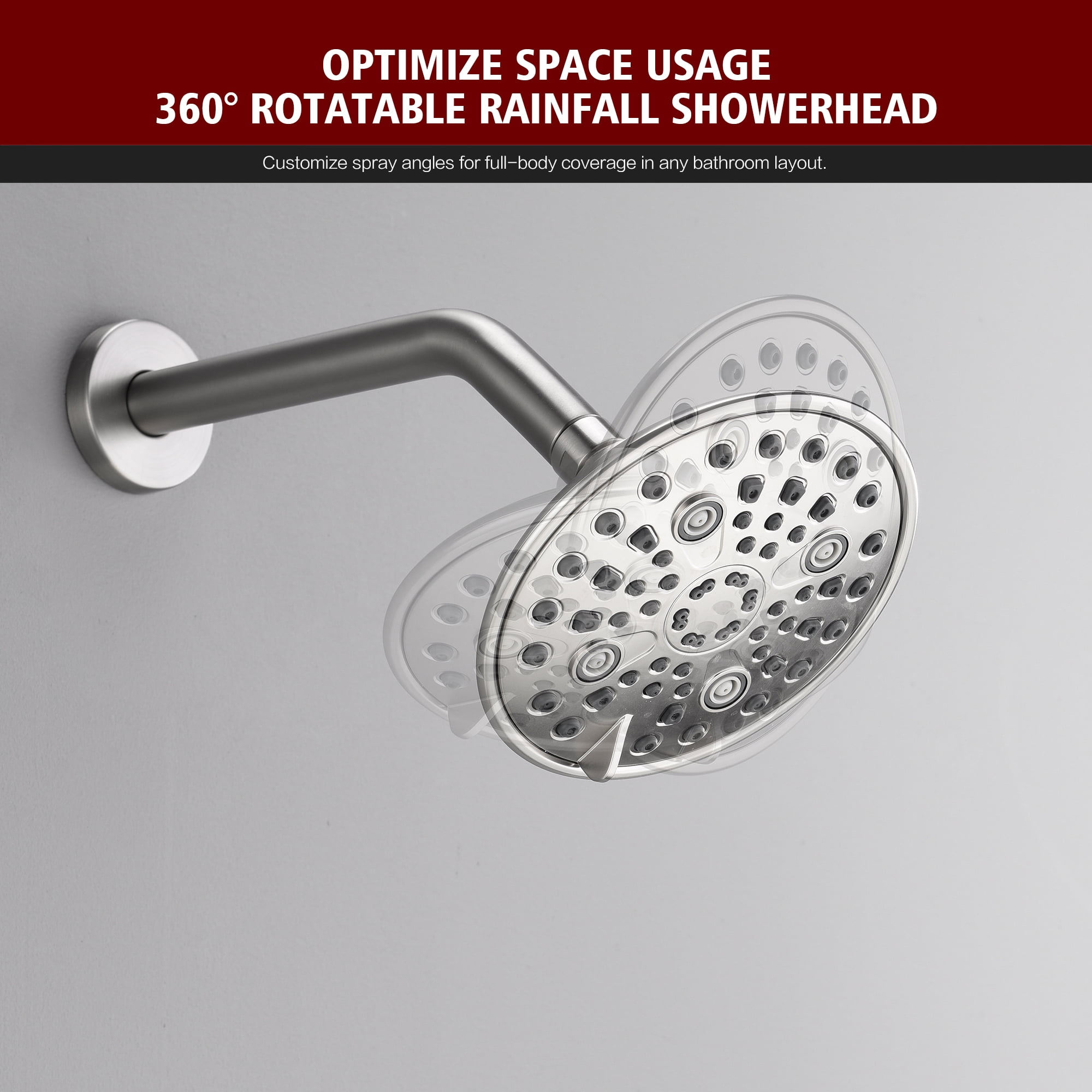 sumerain Bathtub Shower Faucet Set With Valve, Brushed Nickel Tub Shower Faucet Set Complete Included Shower Valve Tub Shower Trim Kit
