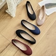 thumbnail image 5 of Women's Wide Width Flats Shoes - Classic Knitted Breathable Ladies Slip on Dress Ballet Shoes., 5 of 8