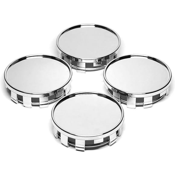GHSDFBB THua Store 4pcs 54MM(52mm-50mm) Car Wheels Rim Hub Cap Auto Car Wheel Center Caps Hubcap Dust-Proof Covers Black Chrome (Color : Silver)