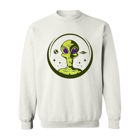 Scary Green Alien  Sweatshirt Men -Image by Shutterstock, Male XX-Large