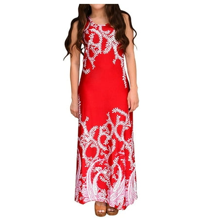 Peach Couture Paisley Print Sleeveless Scoop Neck Peach Couture Paisley Print Sleeveless Scoop Neck Beach Maxi Dress Red S