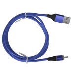 Câble de charge rapide en nylon tressé Câble de recharge multi magnétique 3 Dans 1 Nylon tressé magnétique 5A Câble de recharge rapide pour IOS/Type C/Micro USB PortsBlue