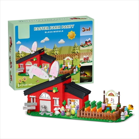 BrixVibe 3in1 Bunny Manor Building Set with LED Compatible with Lego Architecture Creative Collectible for Adults 445pcs