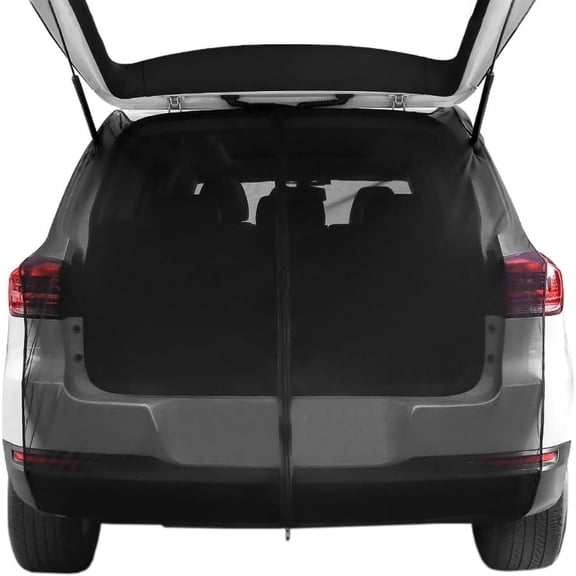Car Camping Tailgate Mesh Screen for SUV, Magnetic Car Tailgate Mosquito Net with Zipper, Universal SUV/MPV Tailgate Back Door Mosquito Net Car Camping Essentials (58" L x 57" H, Black)