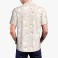 thumbnail image 4 of Daiia Beautiful Rabbit Pattern Men’s Polo Shirts,Solid Deck Shirt,Classic Fit, Breathable Cotton Polo for Casual and Sport Wear-Small, 4 of 9