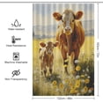 thumbnail image 2 of Farmhouse Highland Cow Funny Cattle And Flower Shower Curtain Modern Home Bathroom Bathtub Decor Waterproof Fabric with 12PCS Hooks, 2 of 8