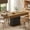 Walnut+Black, variant on Winkalon 55.1" Dining Table, Rustic Wood Dinner Eating Table With Drawers for Kitchen, Dining Room, Walnut
