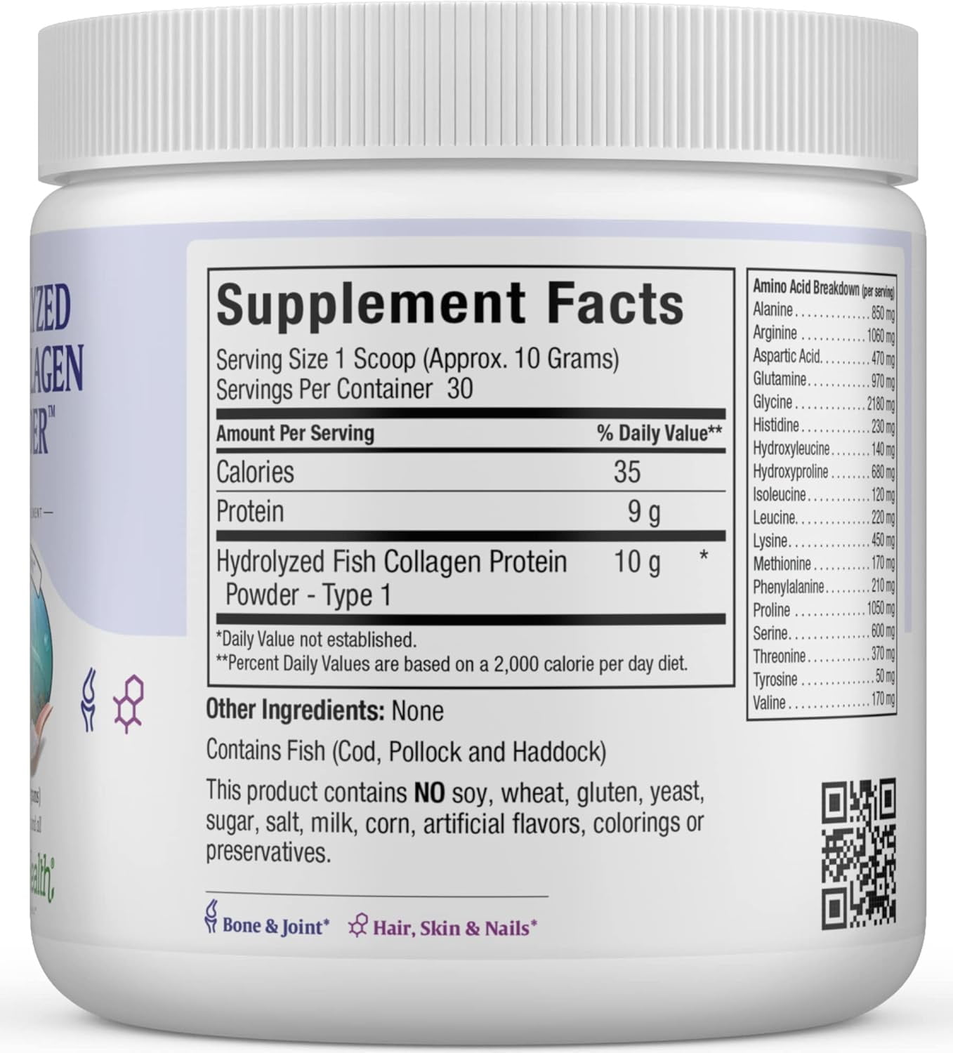 Maxi Health Marine Collagen Powder – Type I Hydrolyzed Protein for Skin, Hair, and Joint Support – 10.75 oz