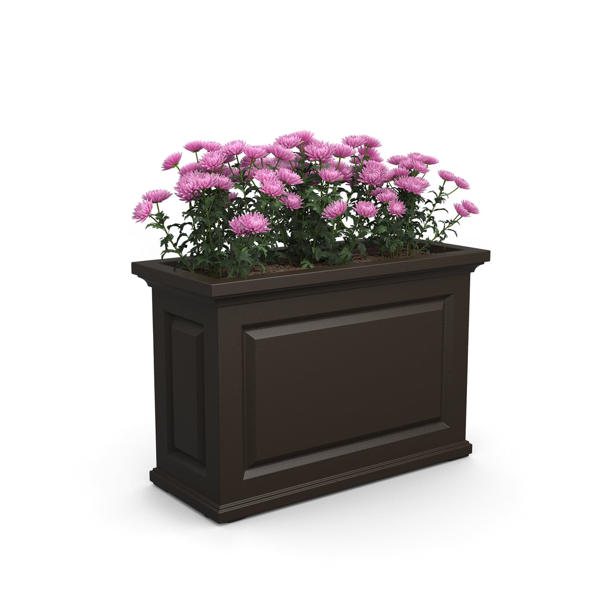 Mayne Nantucket 36" x 16" x 24" Rectangular Espresso Self Watering Plastic Planter
