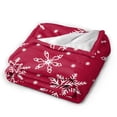thumbnail image 6 of LNWH Red Winter Snowflake Pattern Throw Blanket, Flannel Sofa Blankets for All Seasons, 60"x50", 6 of 8