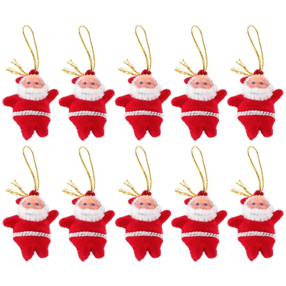 Minkissy 50pcs Tiny Santa Claus Figurines Vintage Christmas Tree Ornaments Hanging Decorations for Holiday