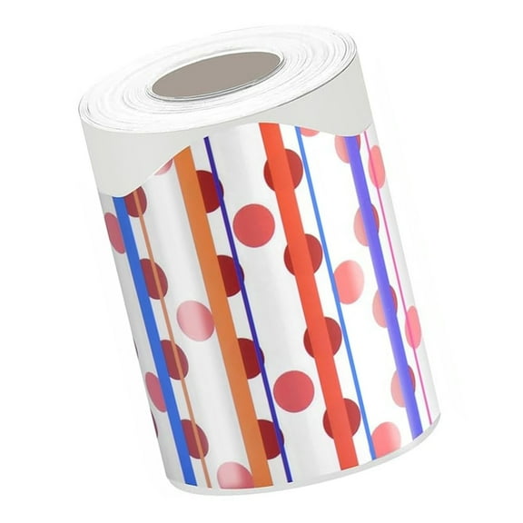 10m Colorful Dots Bulletin Board Border Adhesive Border Trim for Classroom