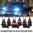 thumbnail interactive-video image 1 of 4-Pack 8000K LED Headlight & Fog Light Bulbs Kit For 2014-2015 GMC Sierra 1500 – HIR2 (9012), Blue 1 of 4