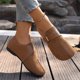 thumbnail image 4 of Zapatos Casuales de las Mujeres Tejido Cuero Mezcla Mule Pisos, Zapatos Planos de las Mujeres Hebilla Ajustable Primavera, 4 of 9