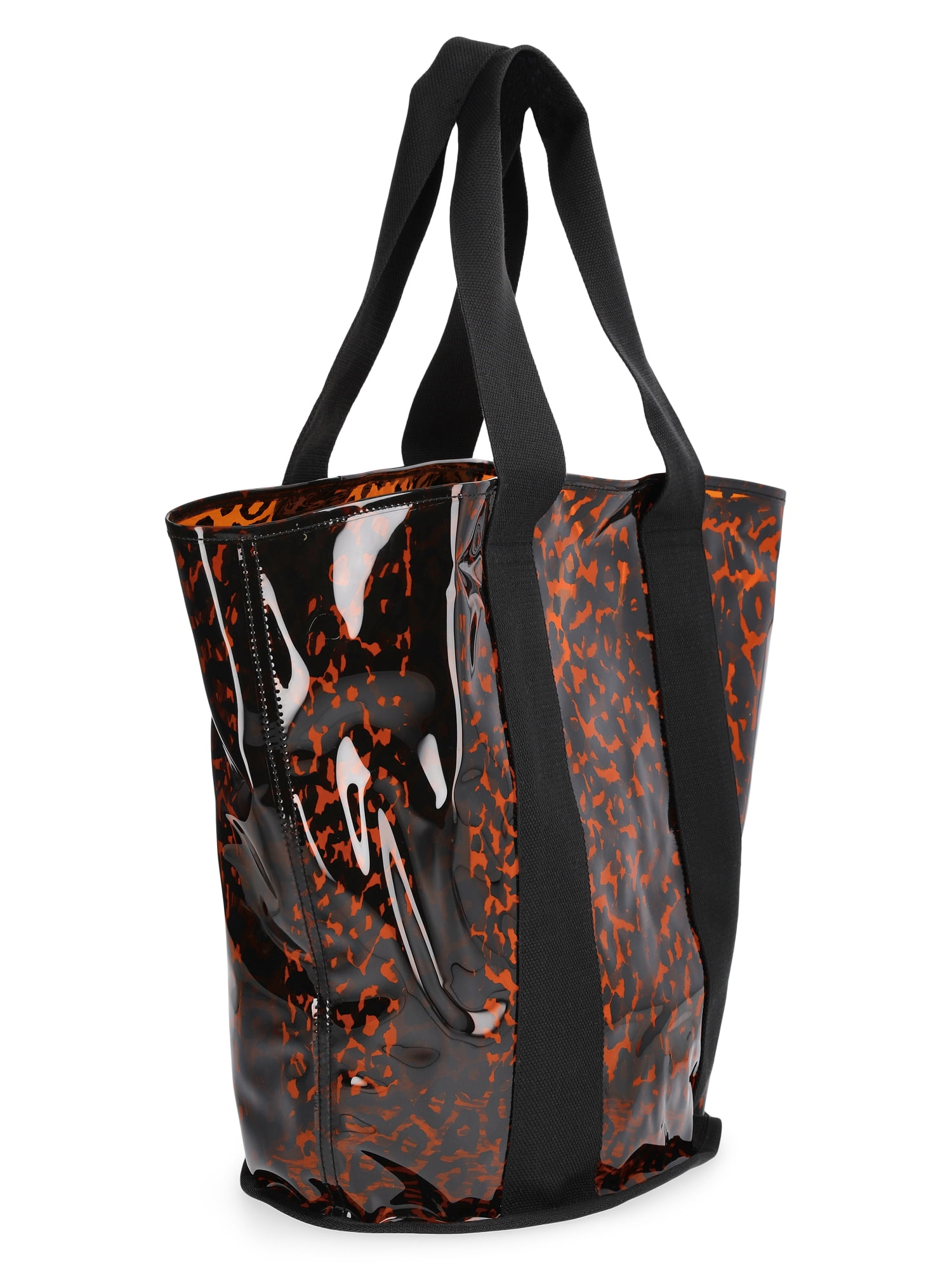 No Boundaries Women's Clear Beach Tote, Leopard