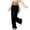 A-Black, variant on Levmjia Women's Pants Fashion Casual Solid Color Drawstring Straight Leg Elastic Waist Pocket Loose Pants Trousers Daily Wear