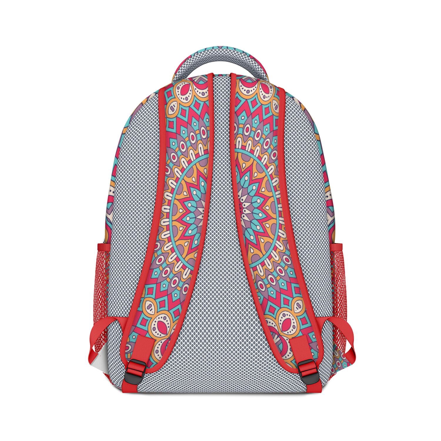 Exotic Ornamental Mandala Student Backpack - Durable Lightweight Bookbag with Spinal Support