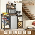thumbnail image 2 of Large Storage Shelf with Mini Fridge & Microwave Stand, Cabinet Storage Space for Dorm Kitchen, 2 of 7