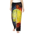 thumbnail image 1 of Daiia Tennis Ball In Fire And Water Pattern Women's Sleep Pant with Pockets and Drawstring,Pajama Pants-X-Large, 1 of 6