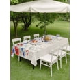 thumbnail image 4 of Outdoor Tablecloth with Umbrella Hole for Patio/Picnic/Party/Camping, Blue Red Flowers Waterproof Table Cloth Rectangle Table Cover Washable, Elegant Spring Floral Butterfly Rustic (60"x 120"), 4 of 8