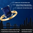thumbnail image 2 of Gem Stone King 14K Two Tone Gold Blue Sapphire Engagement Ring for Women | 4.37 Cttw | Emerald Cut 11X9MM | Gemstone September Birthstone | Available in Size 5,6,7,8,9, 2 of 6
