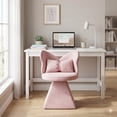 thumbnail image 2 of Leumius Vanity Chair,Swivel Accent Chair,Velvet Makeup Stool Dining Chairs with 360° Rotation for Bedroom/Dressing Table,Pink, 2 of 8