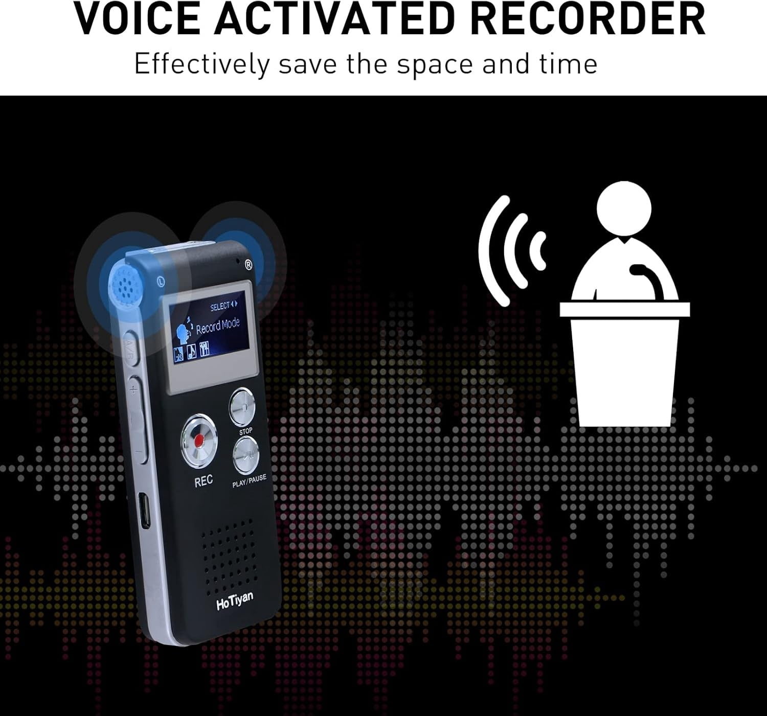 Compact 16GB Voice Recorder with Noise Reduction - Optimal for Classrooms & Work
