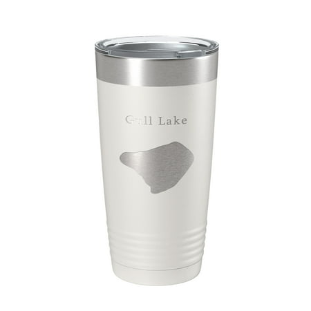 

Gull Lake Map Tumbler Travel Mug Insulated Laser Engraved Coffee Cup California 20 oz White