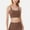 Brown, variant on Women's Strappy Back Sports Bra with Contrast Detail and Scoop Neck - X Large, White