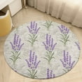 thumbnail image 6 of My Daily Lavenders Floral Vintage Round Carpet Circle Rug Outdoor Patio Area Rug Washable Large Area Rugs Hallway Room Decor Fitness Mats, 6 of 8